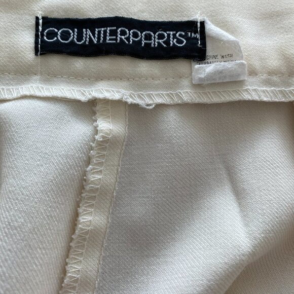 COUNTERPARTS Dress Pants Women Fashion Solid Cream Colour Straight Casual Sz 16 - Picture 4 of 5